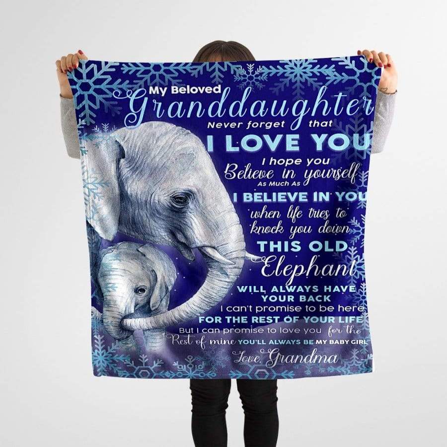 .This old Elephant Grandma to my Granddaughter, I love you Fleece Blanket #V