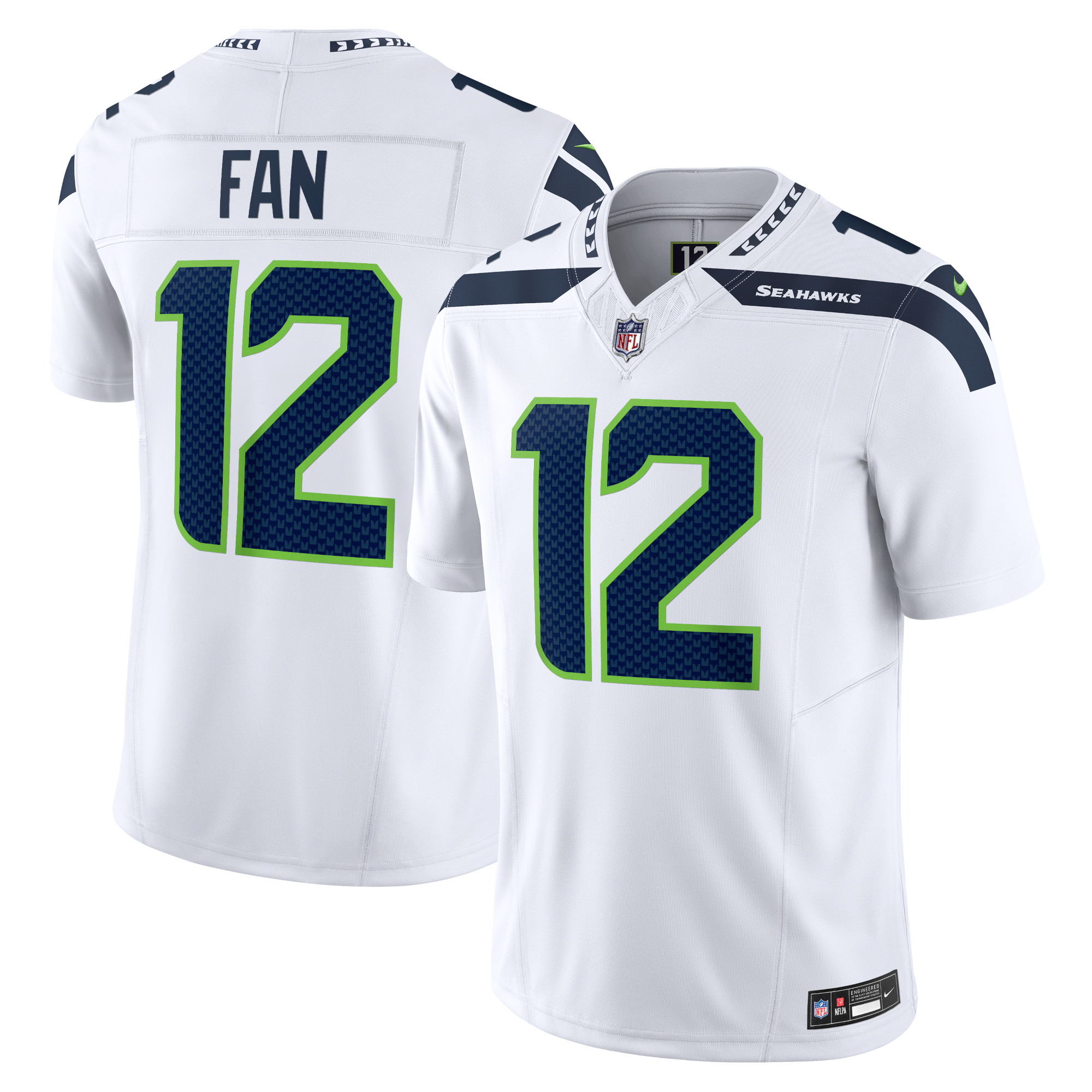 12s Seattle Seahawks Vapor F.U.S.E. Limited Jersey – White