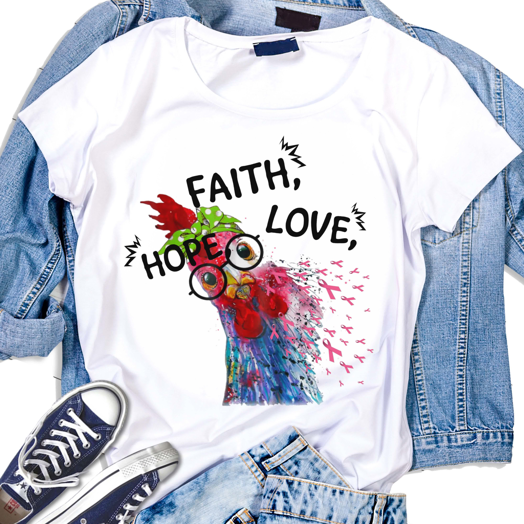 Chicken Girl Breast Cancer Awareness Shirt Hoodie Gifts For Women