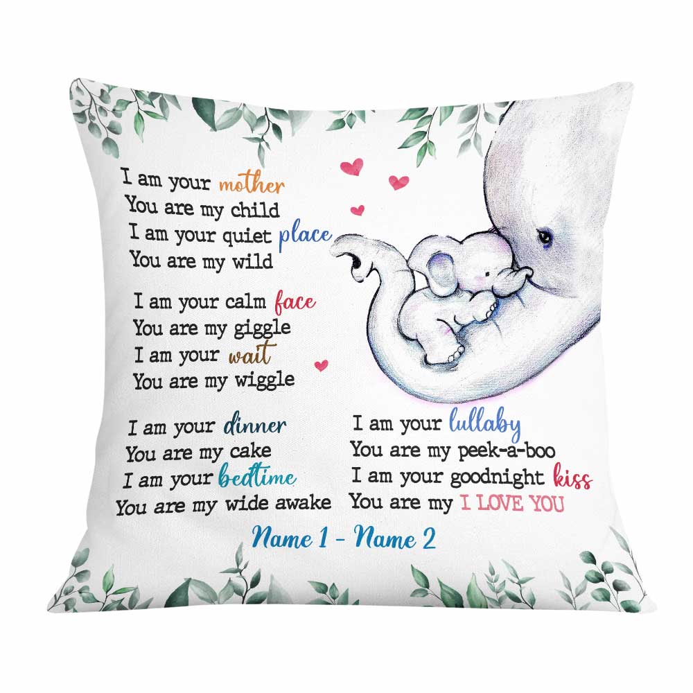 Personalized Son Daughter Mother Elephant Pillow Jr271 85O58