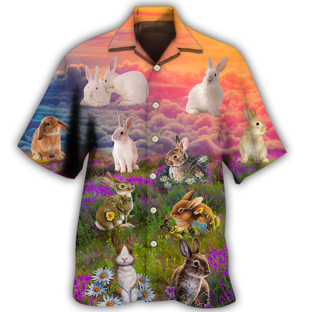 Rabbit Beautiful Floral Grass – Hawaiian Shirt