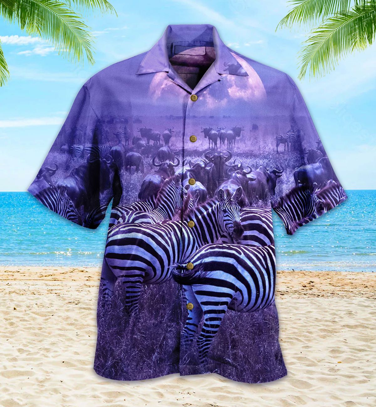 Zebra Violet Hawaiian Shirt