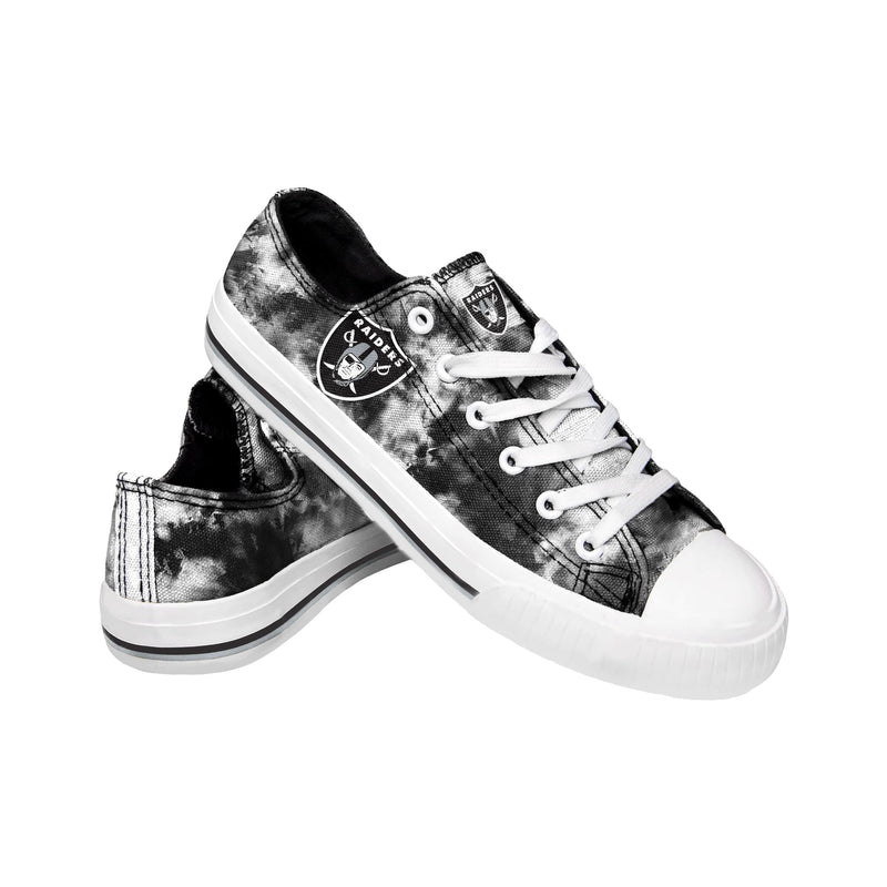 Las Vegas Raiders NFL Womens Low Top Tie-Dye Canvas Shoes