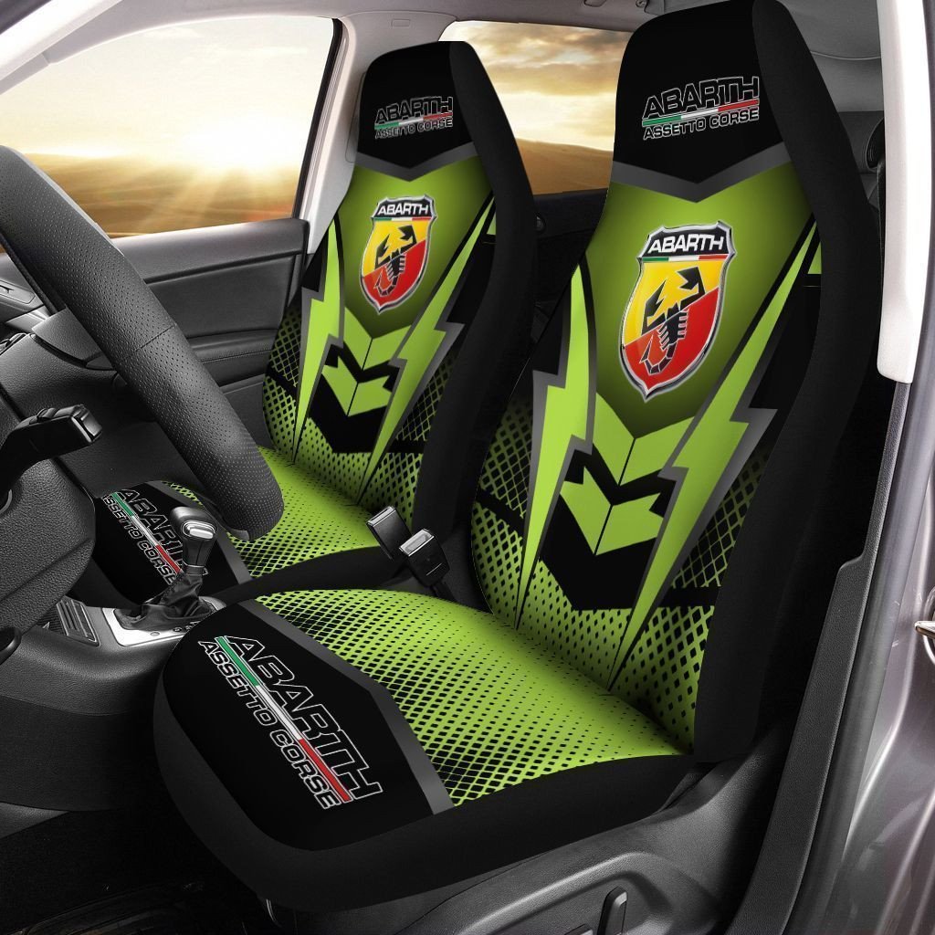 Abarth Car Seat Cover (Set Of 2) Ver 1 (Green)