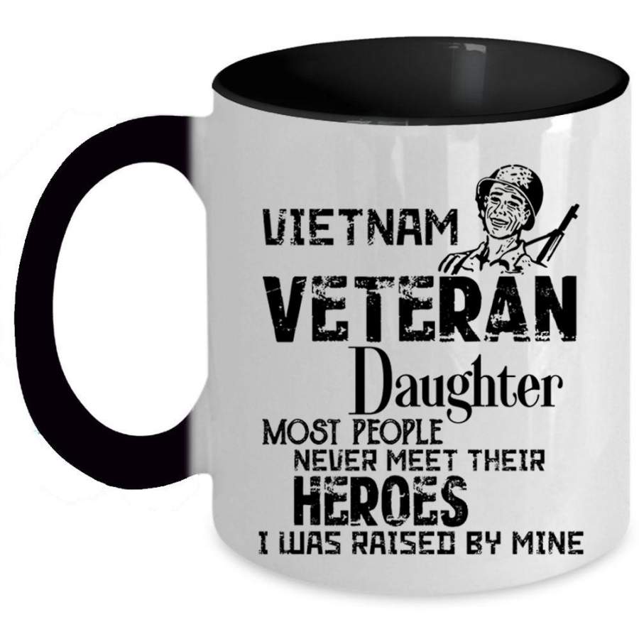 Cool Veteran’s Daughter Coffee Mug, Vietnam Veteran Daughter Accent Mug