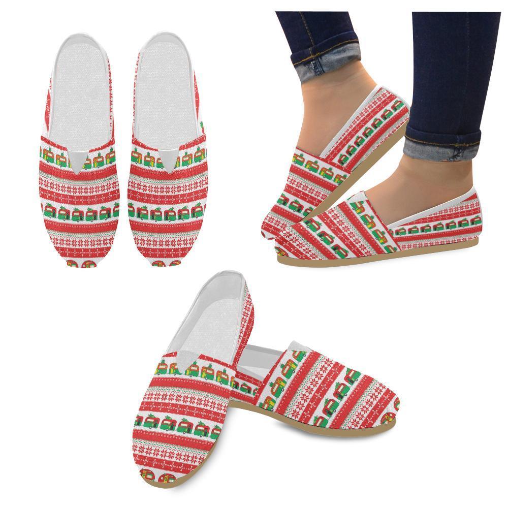 Camper Camping Ugly Christmas Design Print Women Casual Shoes