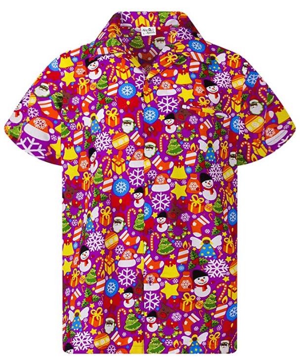 Christmas Hawaii Snowman Gingerbread Pink Button Up Shirt For Men Ha98504