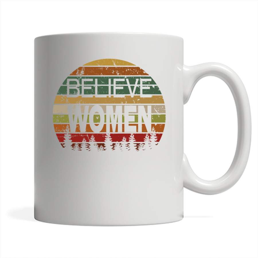 Believe Women Vintage Retro Design – Full-Wrap Coffee White Mug