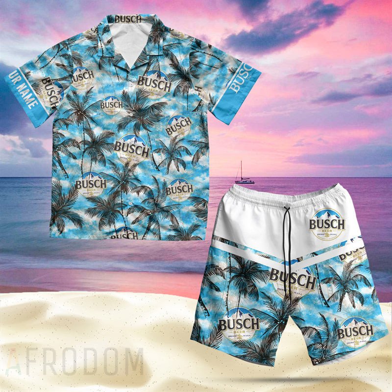 Busch Beer Blue Tropical Hawaii Aloha Shirts Or Beach Shorts Ha93111