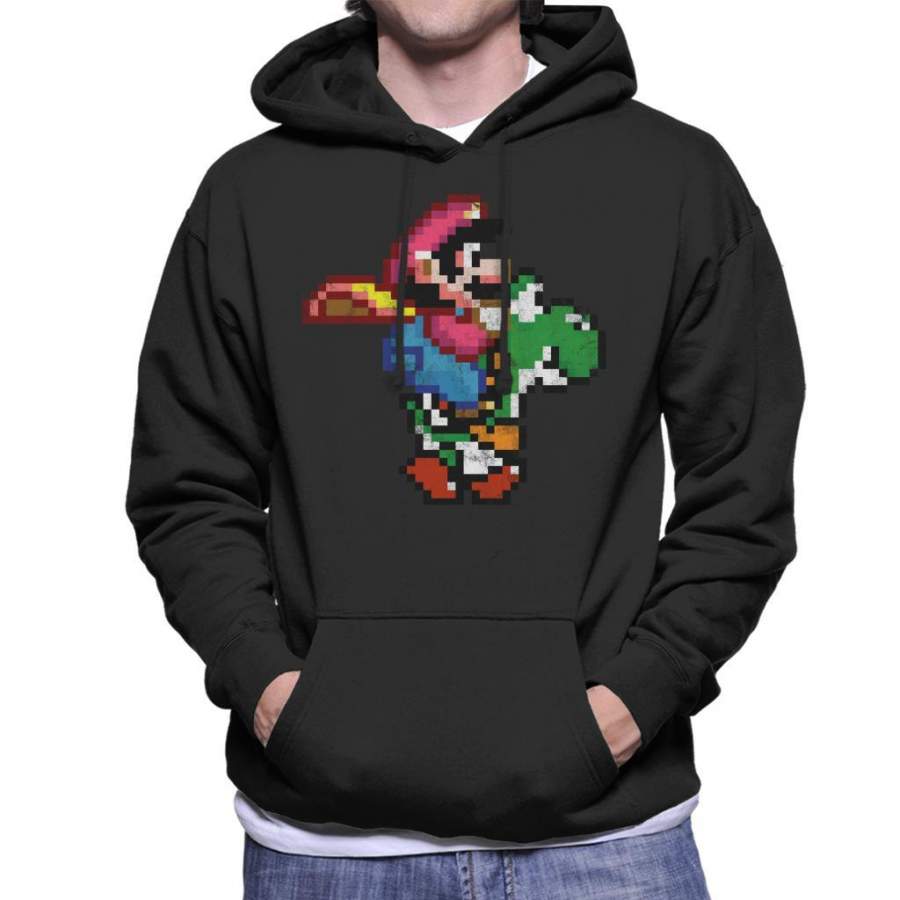 Pixel Mario And Yoshi Men’s Hooded Sweatshirt
