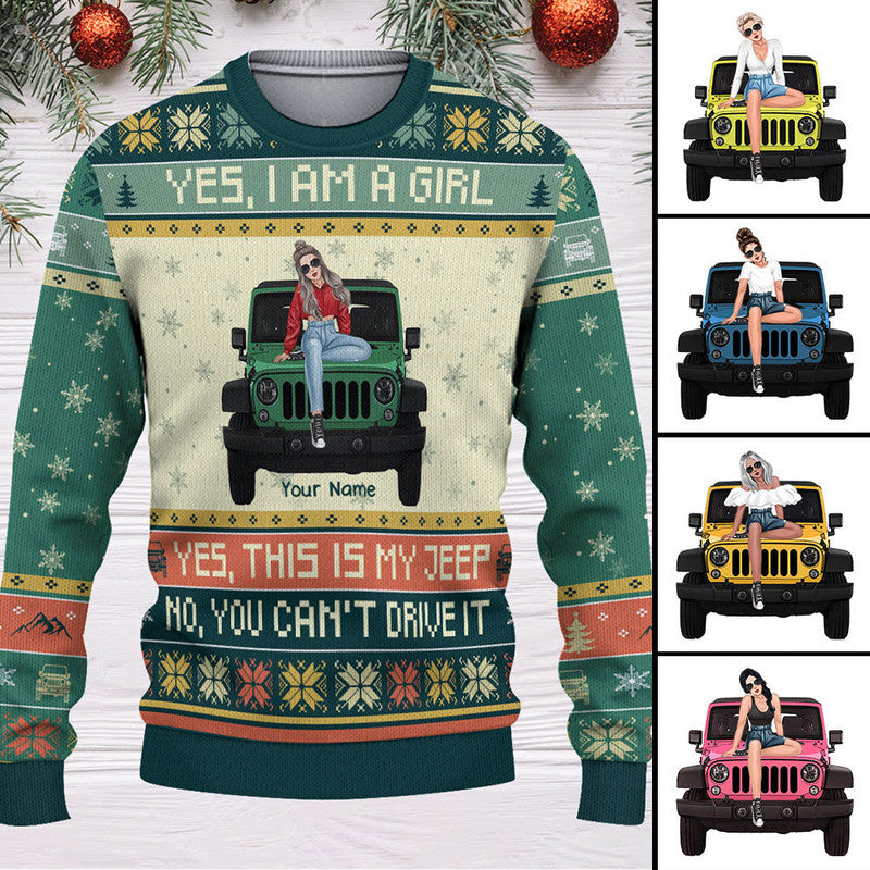 Jeep Sweatshirt – Custom Personalised – This Is My Jeep No You Cant Drive It Jeep Girl All Over Print Sweatshirt Lt8