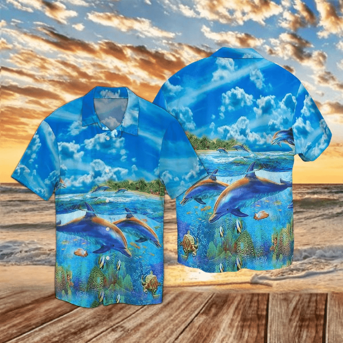 Two Dolphins Under The Sea Hawaii Shirts Dh Ha50764