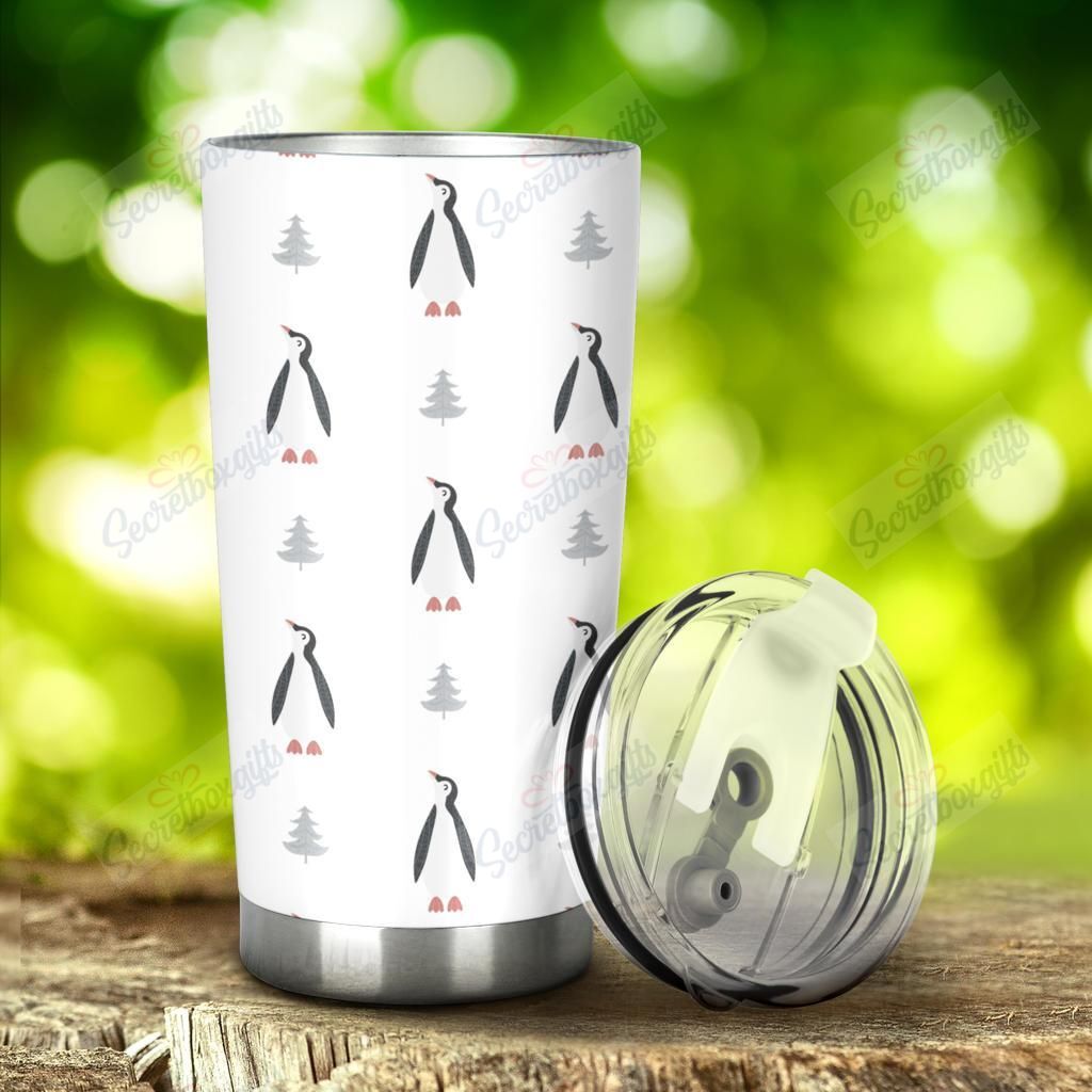 Personalized Penguin Pattern Nc1111851Cl Stainless Steel Tumbler Travel Customize Name, Text, Number, Image