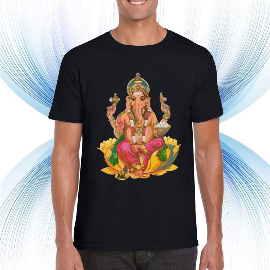 Ganesh Hindu God Elephant T Shirt Religion India Tshirt Top Gift Ganesha