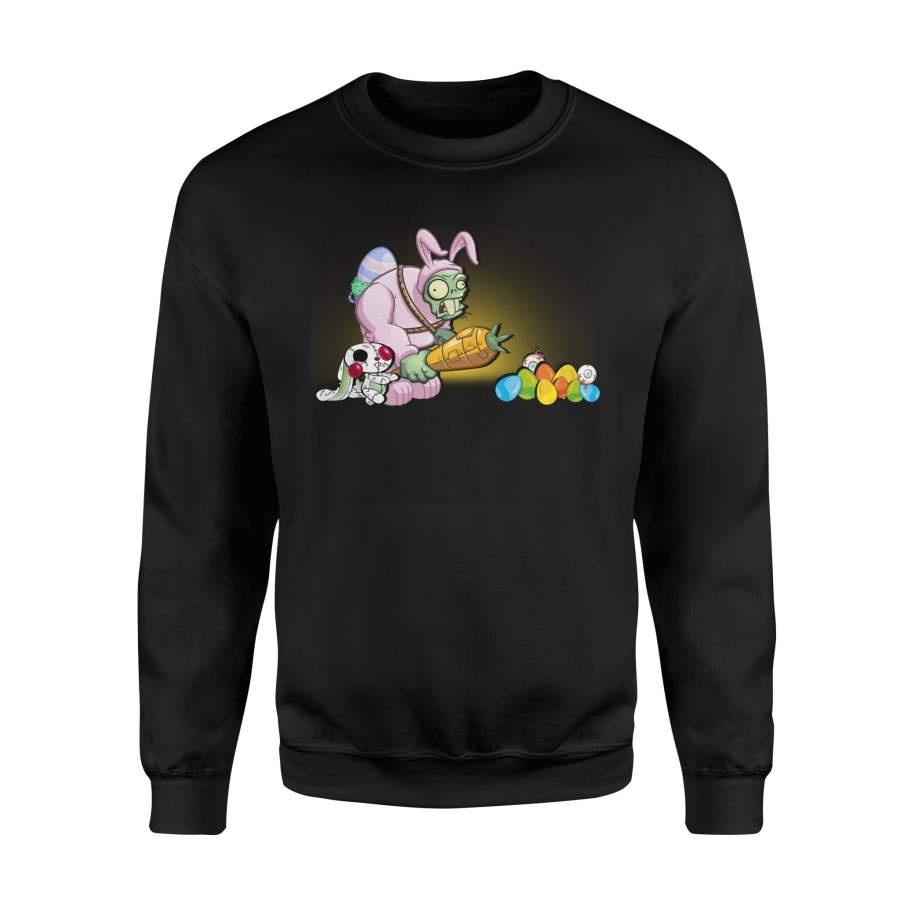 Bunny Zombie With Carrot Hunt Egg Happy Easter Eg Sweatshirt