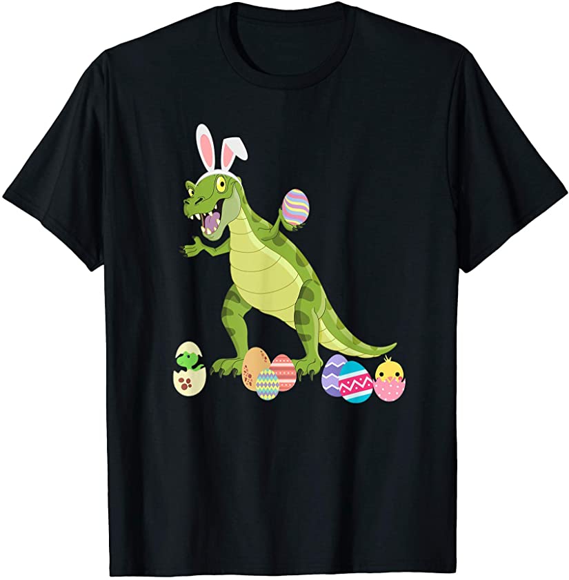 Dinosaur Easter Bunny, Cute Funny Kids Easter design T-Shirt