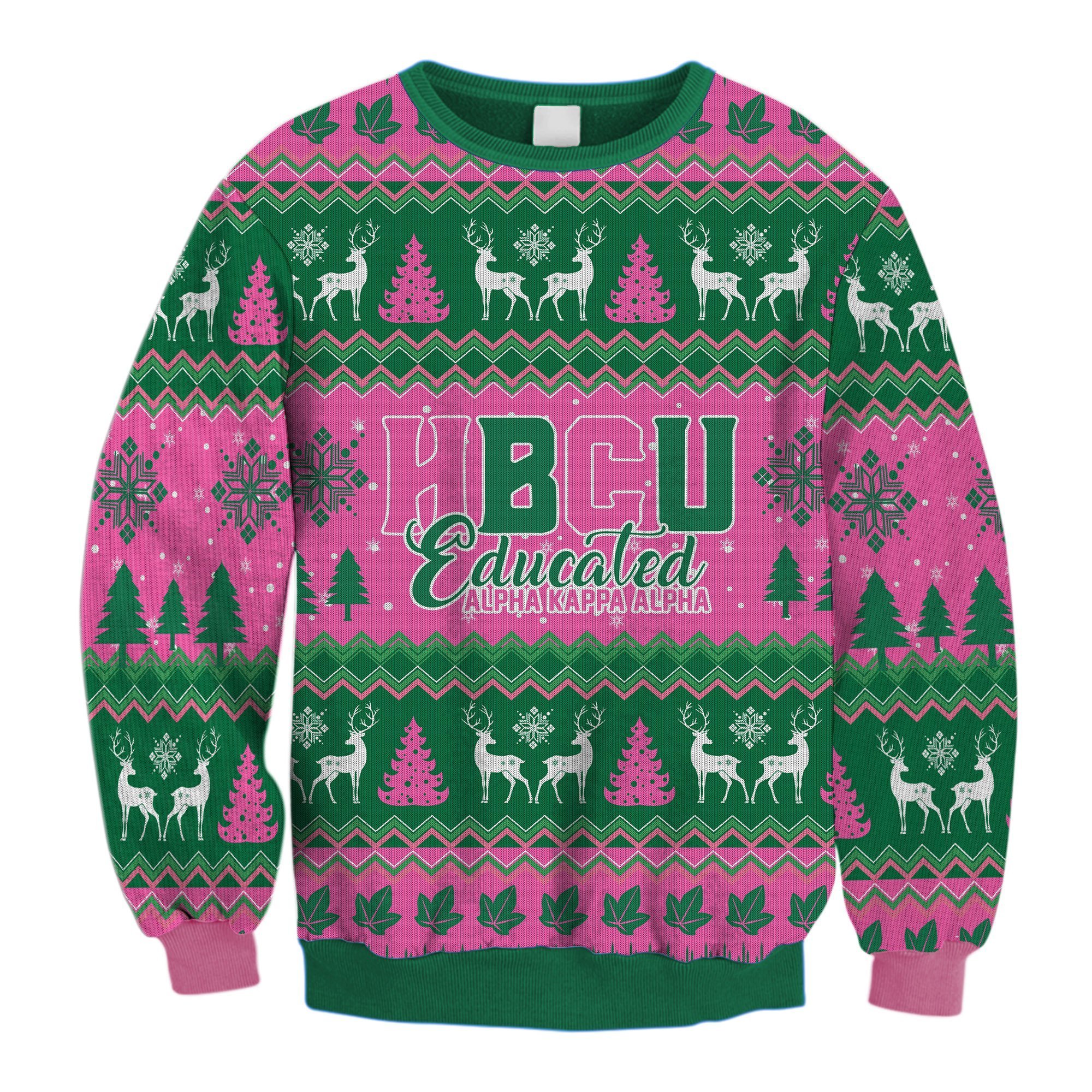 Masonstars  Sweatshirt – Lux bHBCU Alpha Kappa Alpha Christmas Crewneck Sweatshirt J5