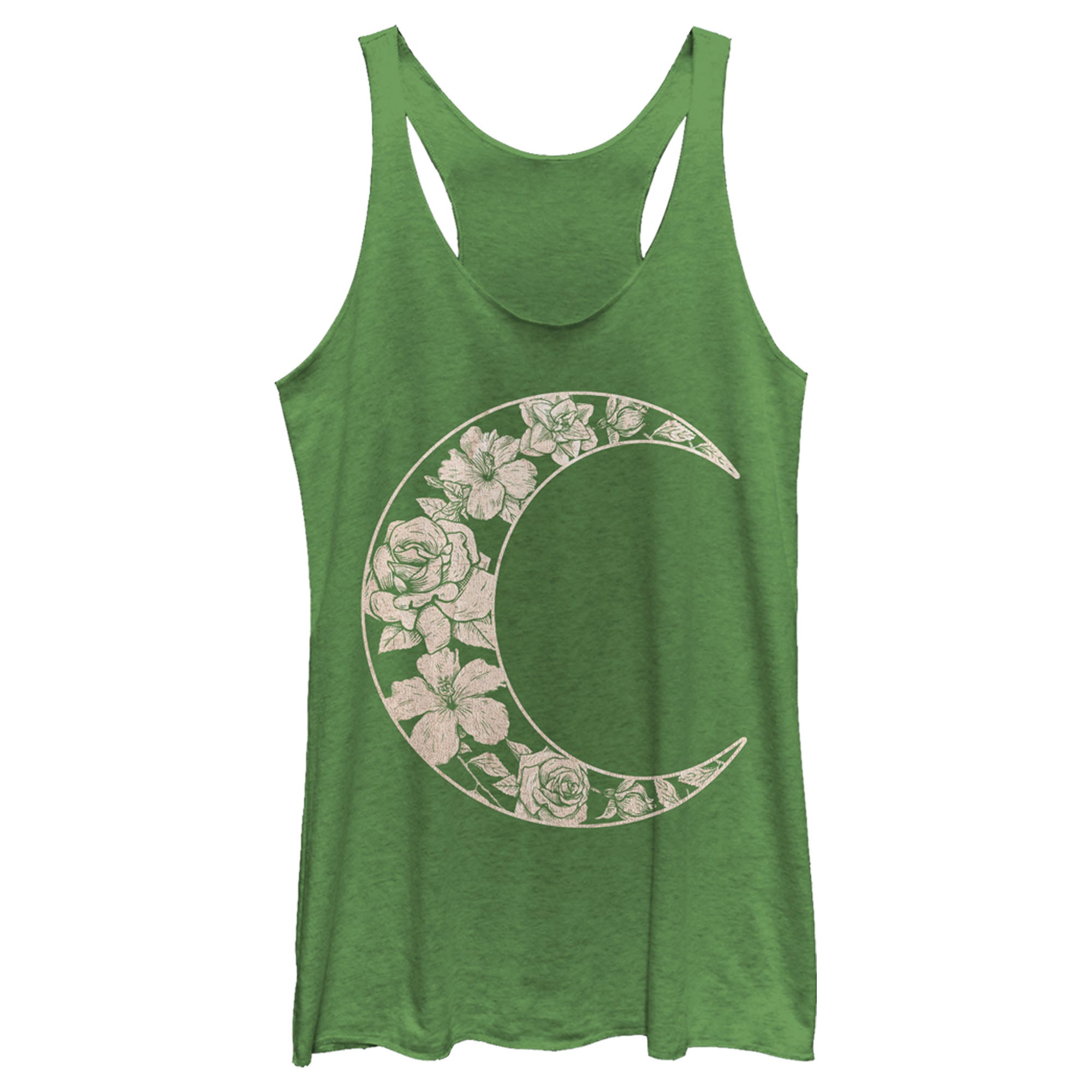 Women’S Lost Gods Floral Filled Moon Racerback Tank Top