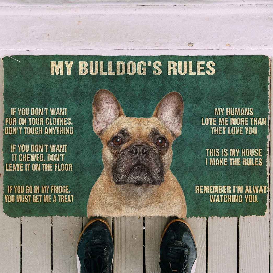 3D Bulldog’s Rules Doormat