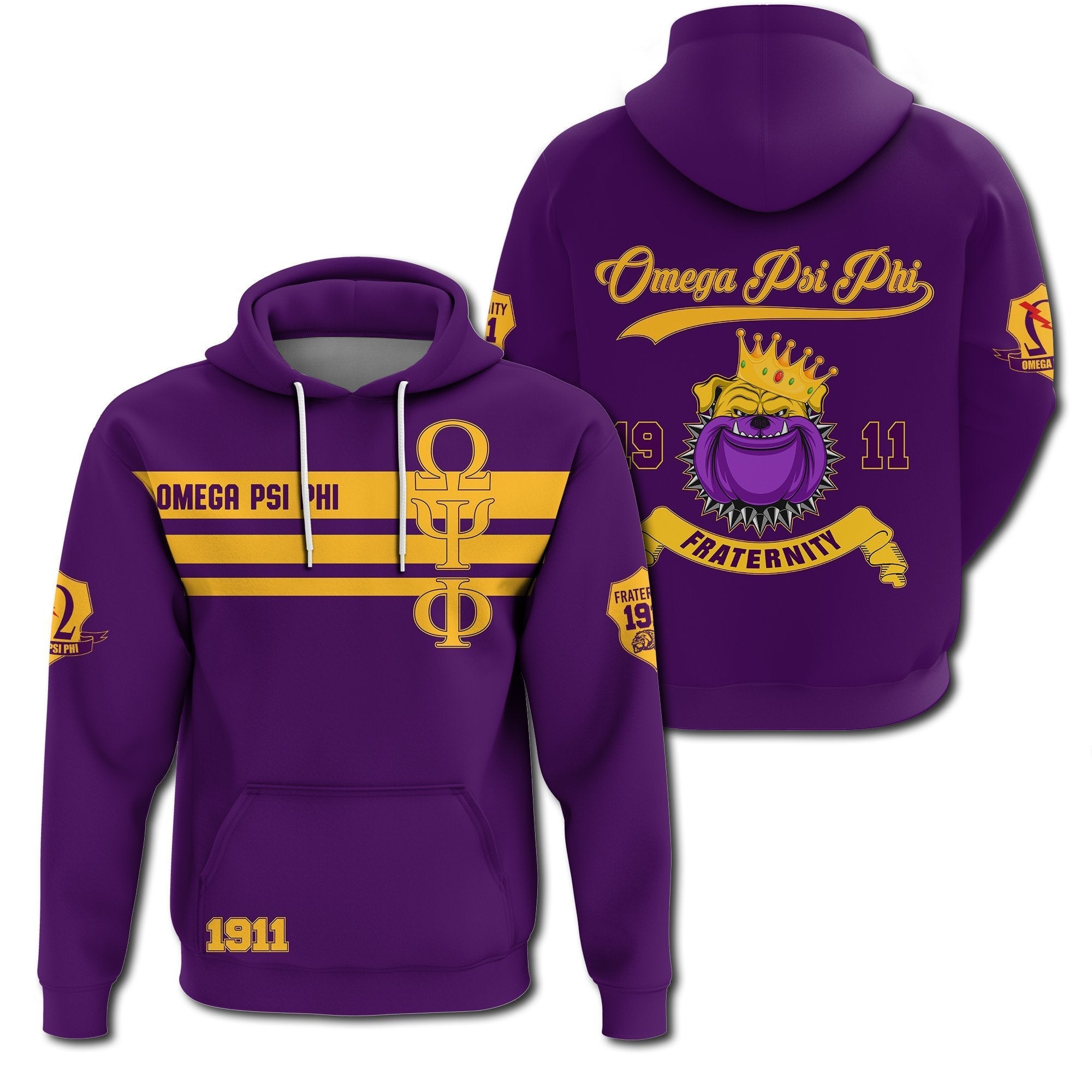 Fraternity Hoodie – Omega Psi Phi Line Straight Style Hoodie