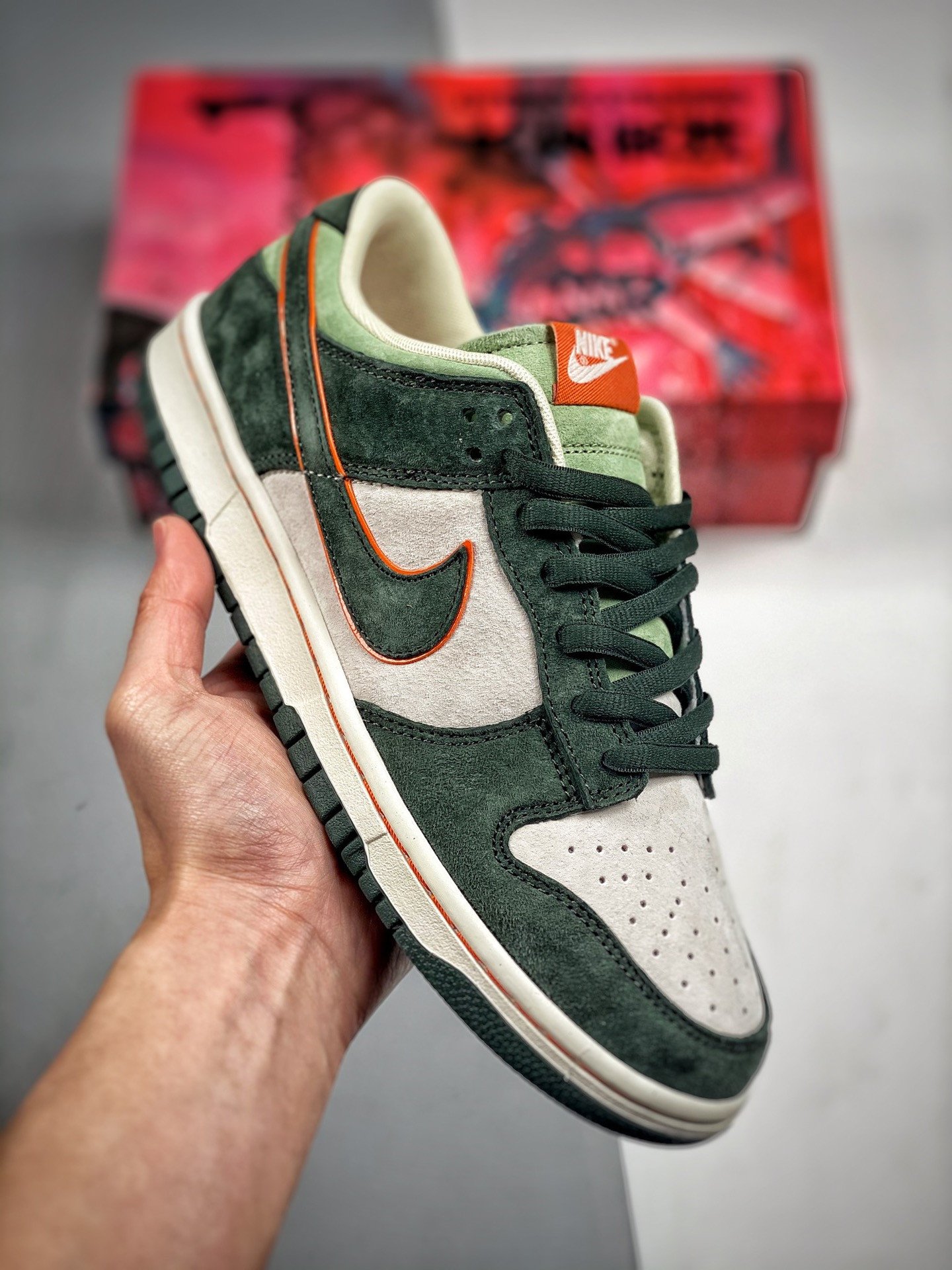 Nike Dunk Low Grey SuedeGreen 5339331