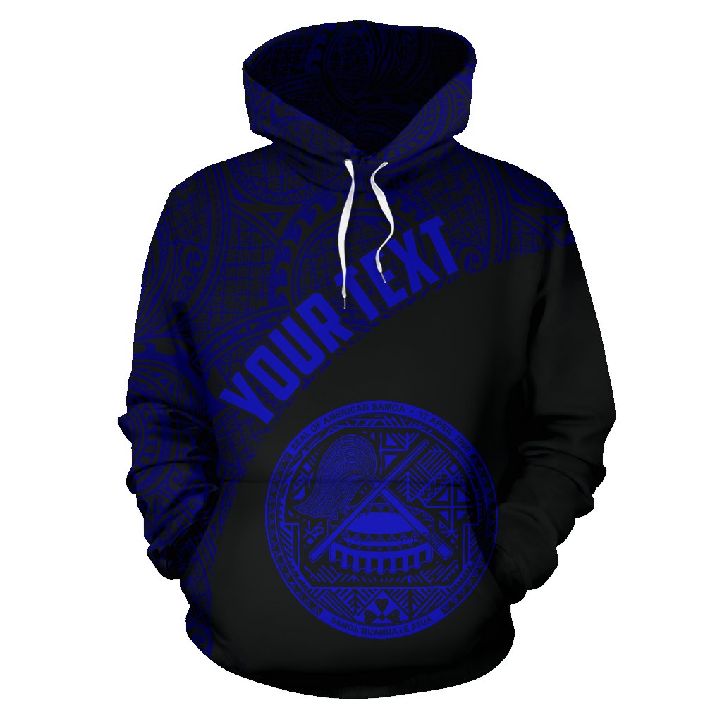 American Samoa Hoodie Coat Of Arms Polynesian Wave Blue (Custom) TH5