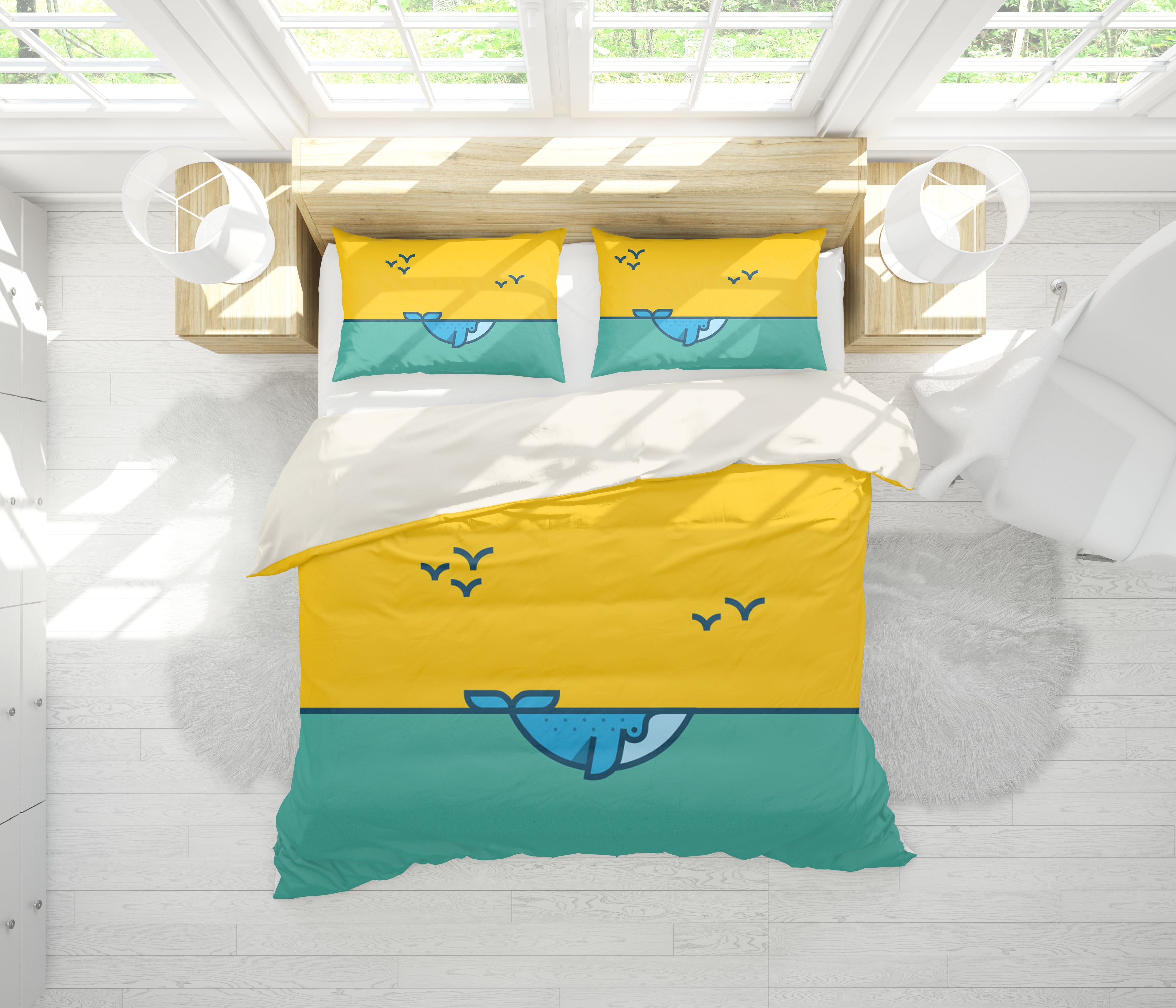 3D Cartoon Dolphin Quilt Cover Set Bedding Set Pillowcases 142