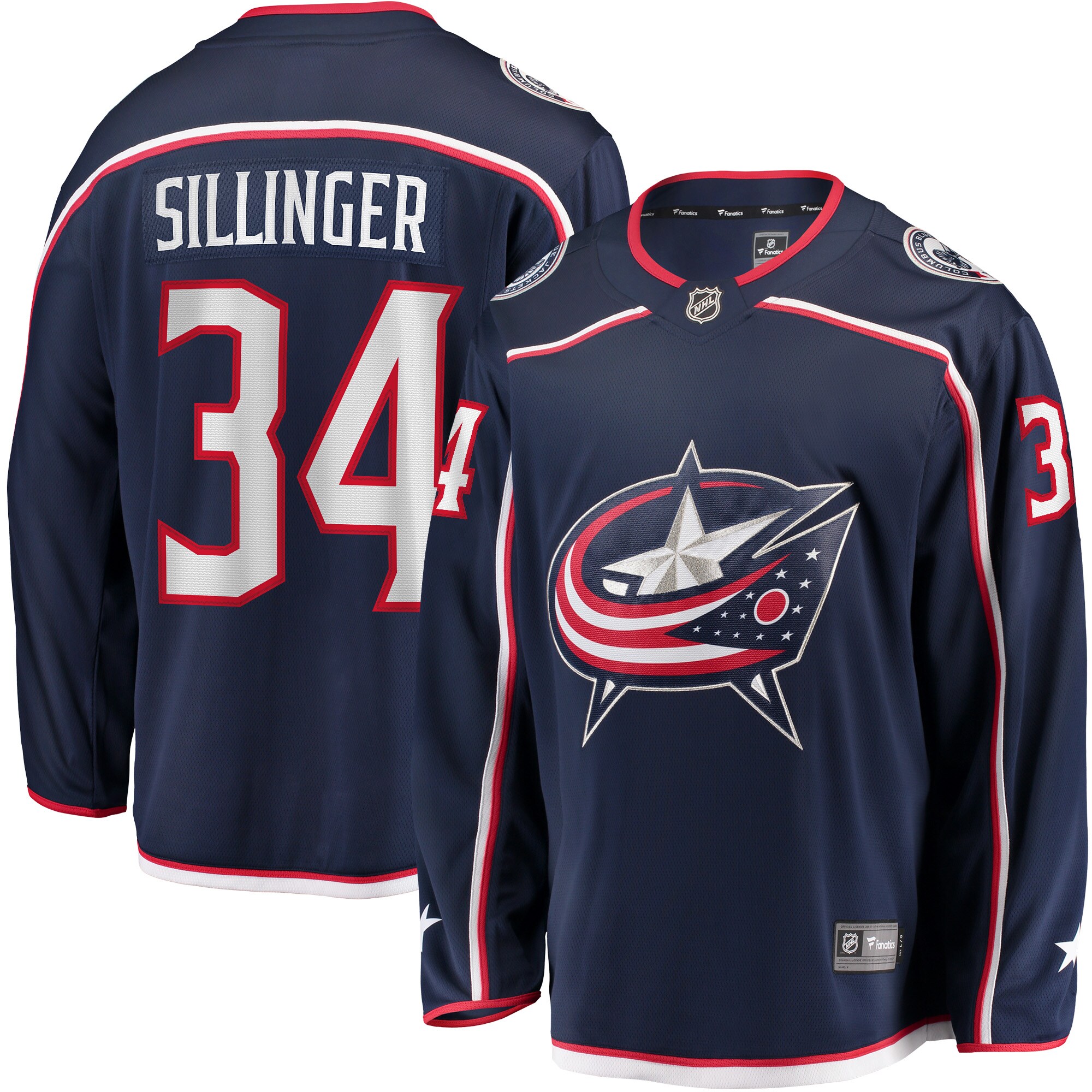 Cole Sillinger Columbus Blue Jackets Branded Home Breakaway Player Jersey – Navy