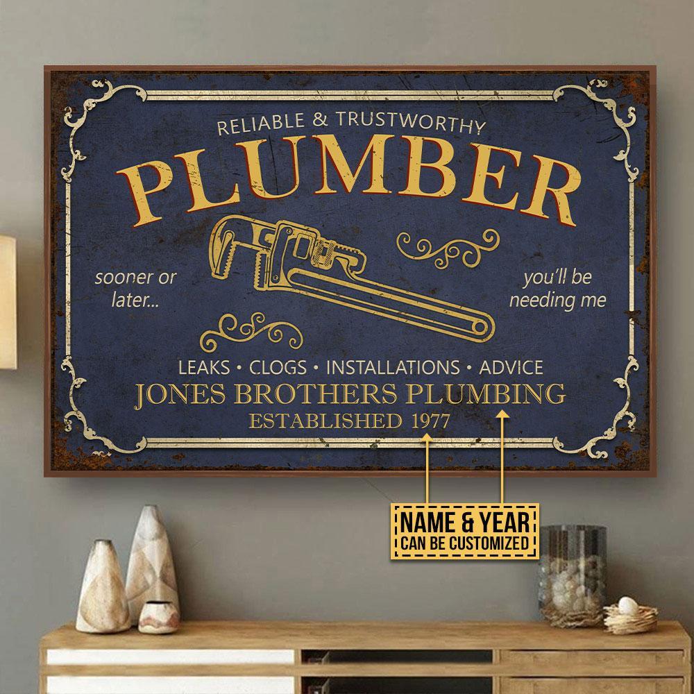 Aeticon Gifts Personalized Plumber Reliable Trustworthy Canvas Mom Dad Gift Home Decor