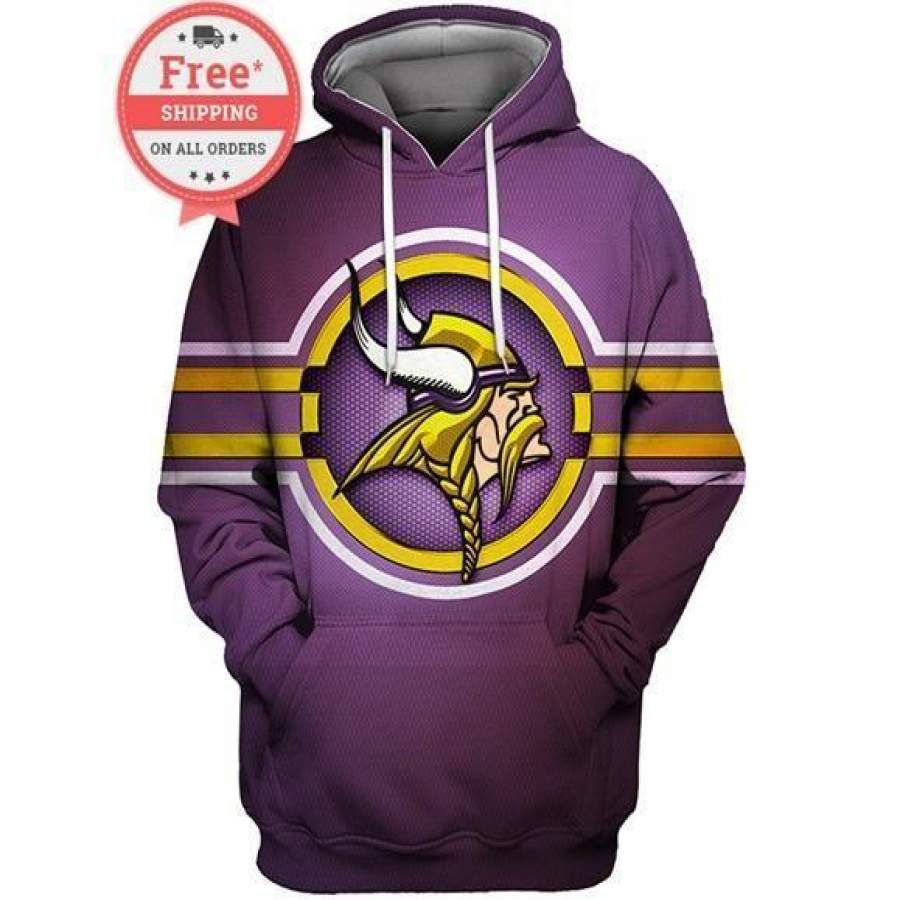 Minnesota Vikings Football Team Sweatshirts Hoodie Unisex 3D All Over Print