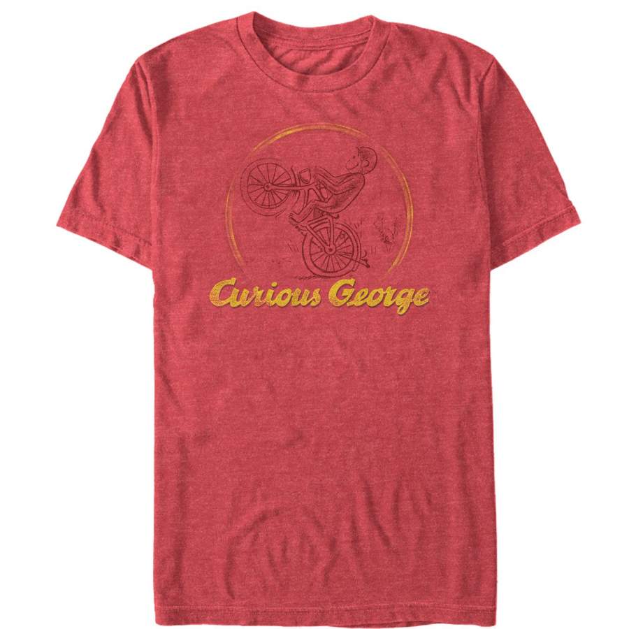 Curious George Men’s Wheelie Bike Monkey  T Shirt