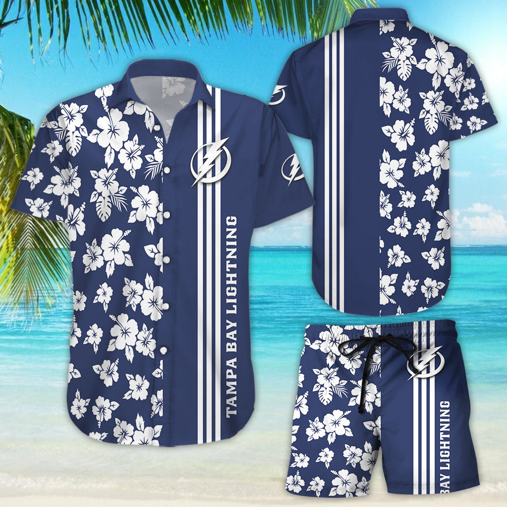 Tampa Bay Lightning Hawaii Floral Pattern Shirt, Hawaiian Beach Shirt Short Sleeve