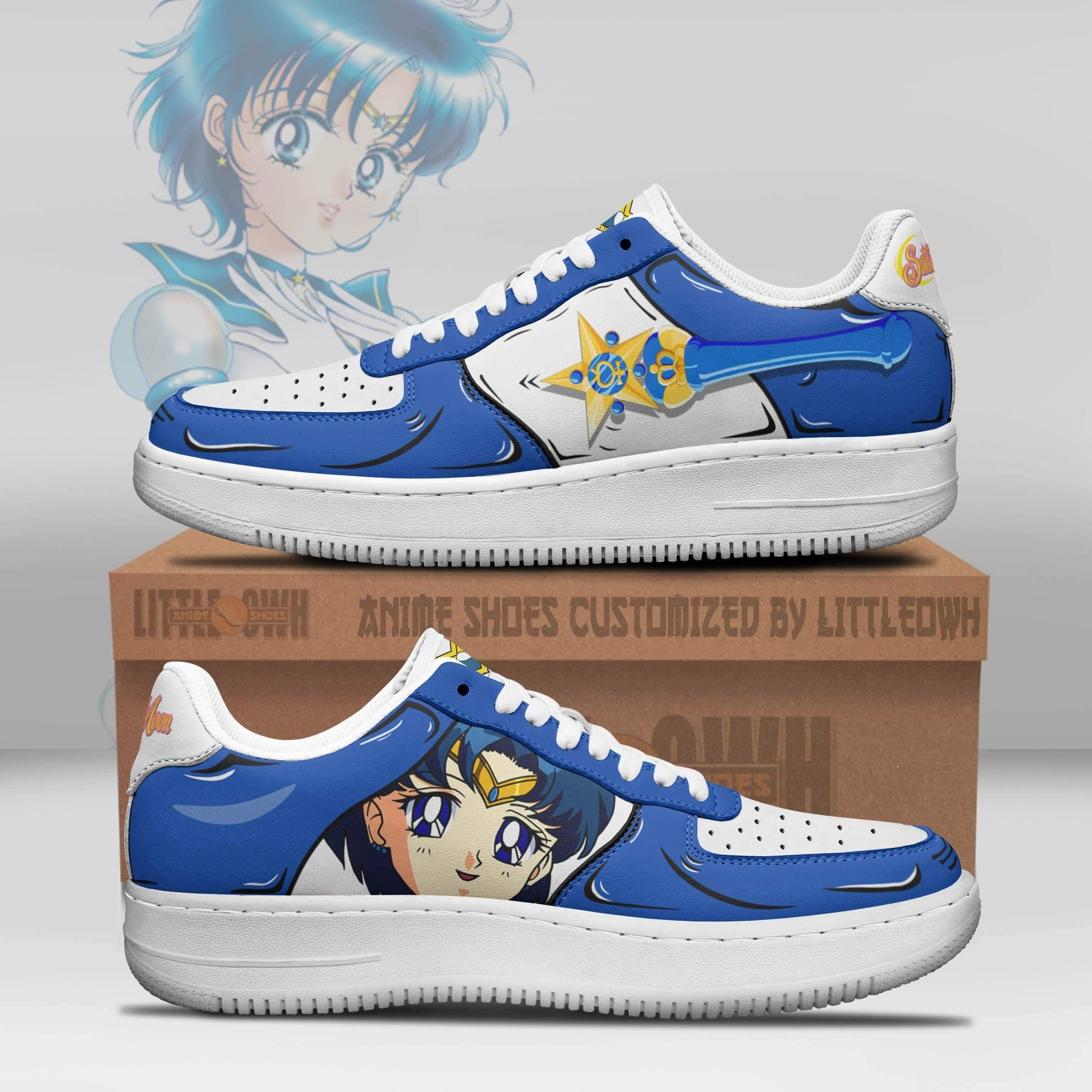 Sailor Mercury Anime Sneakers Custom Sailor Moon Anime Shoes