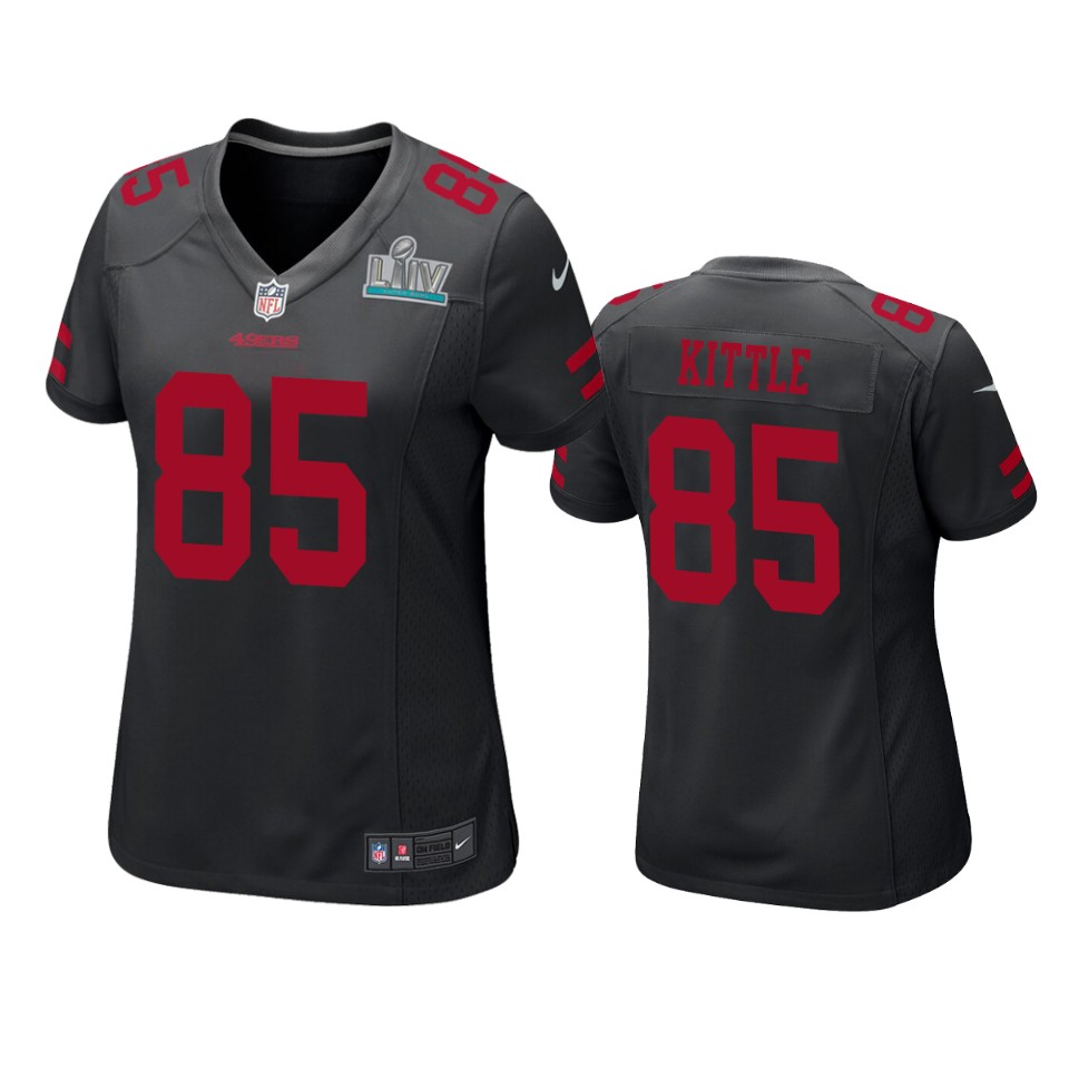 Womens San Francisco 49ers George Kittle Black Super Bowl Liv Game Jersey