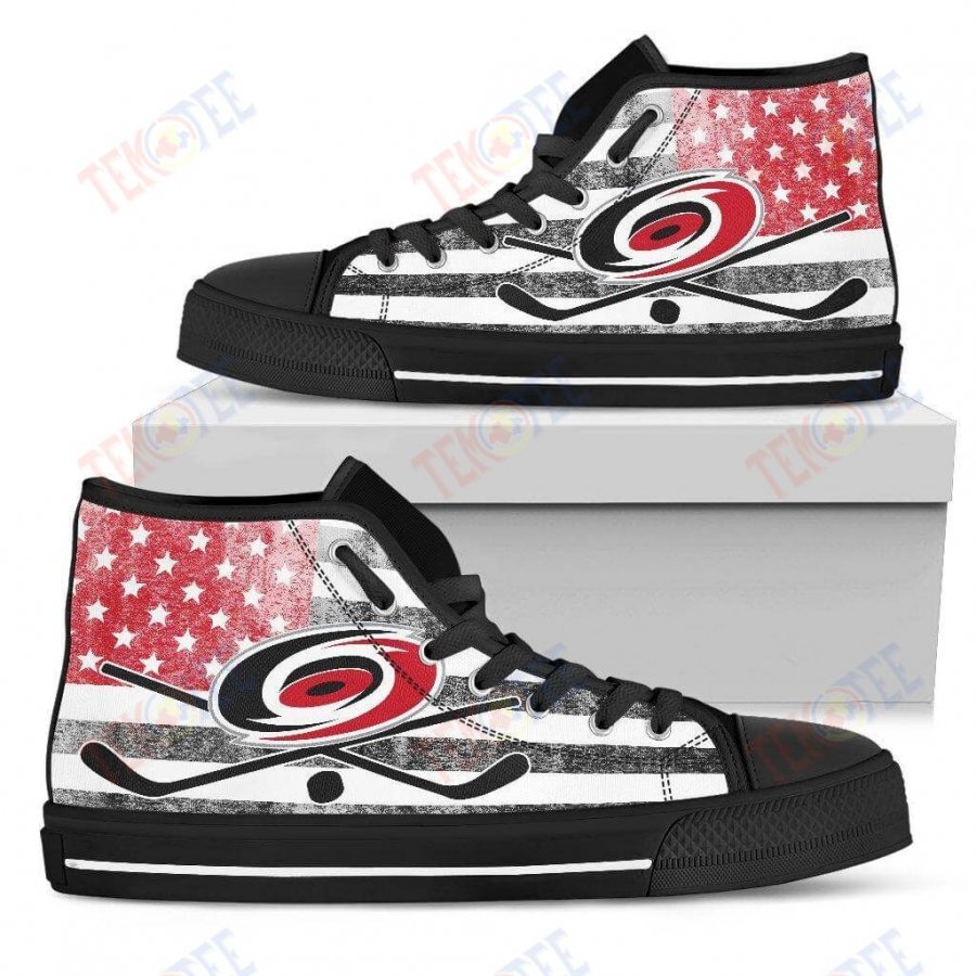 Mens Womens Carolina Hurricanes High Top Shoes Flag Rugbytop Quality TMT234