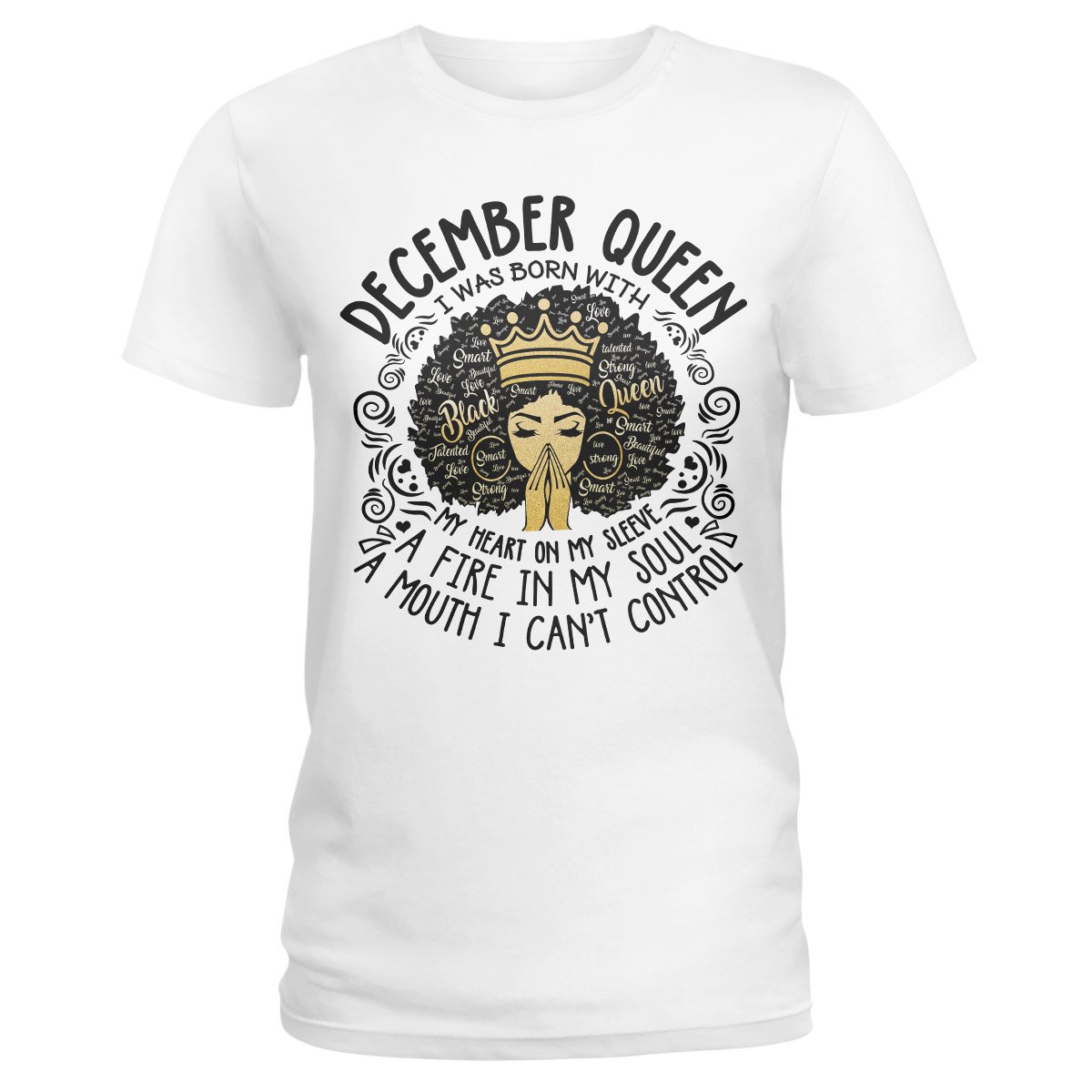 December Black Queen My Heart On My Sleeve Ver B Ez07 2809 Ladies T-Shirt