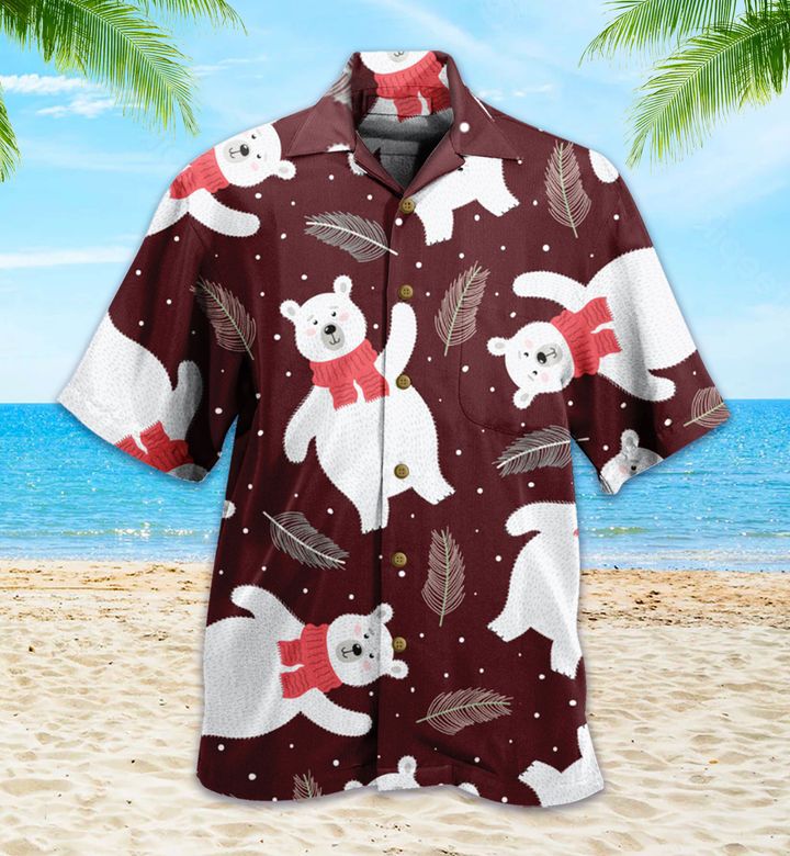 Cute Polar Bear Brown Hawaii Shirt Ha34016