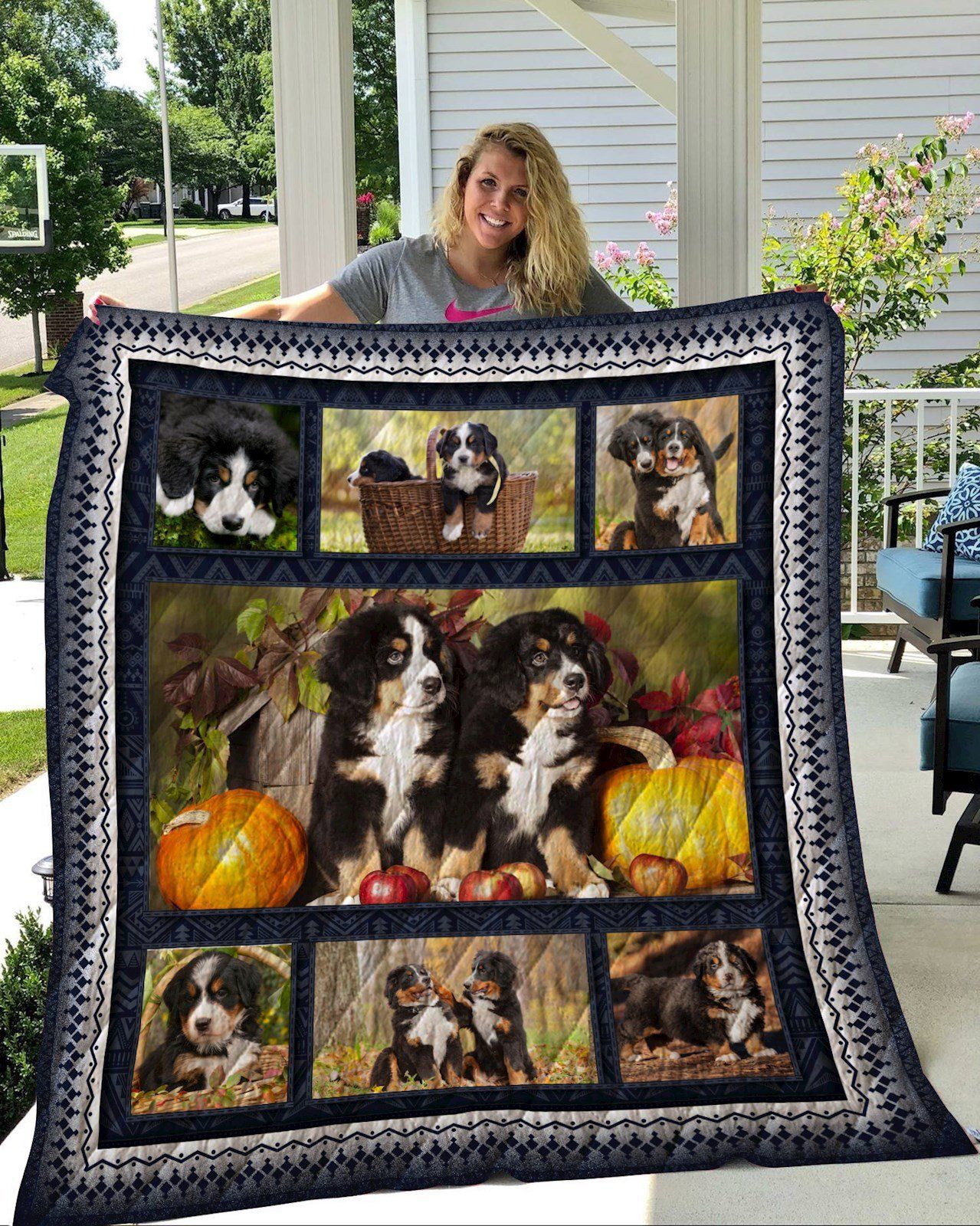 Bernese Mountain Dog 10 3D Quilt Blanket HGM1