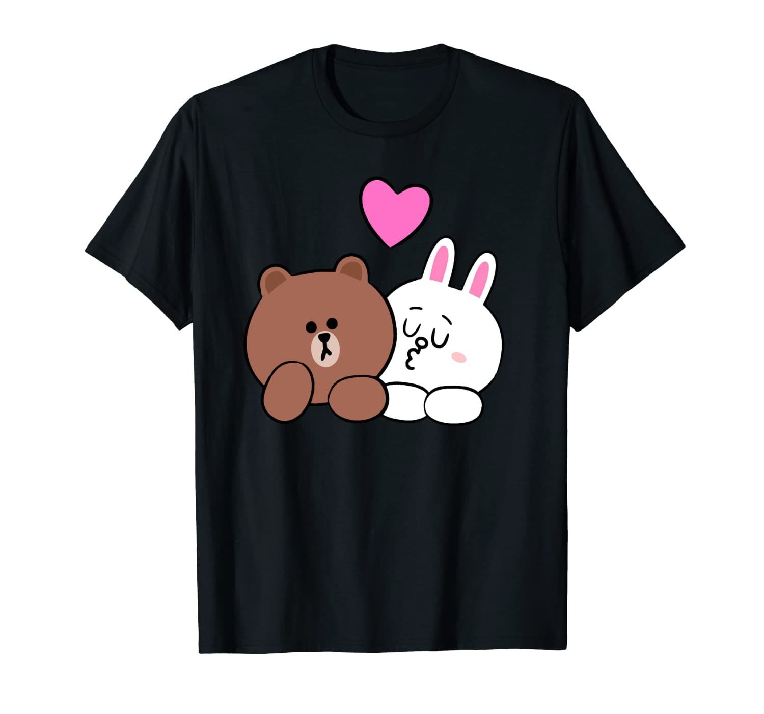 Cute Brown Bear Cony Bunny Rabbit Lean On Me I Love You Kiss Pullover Hoodie, T Shirt, Sweatshirt