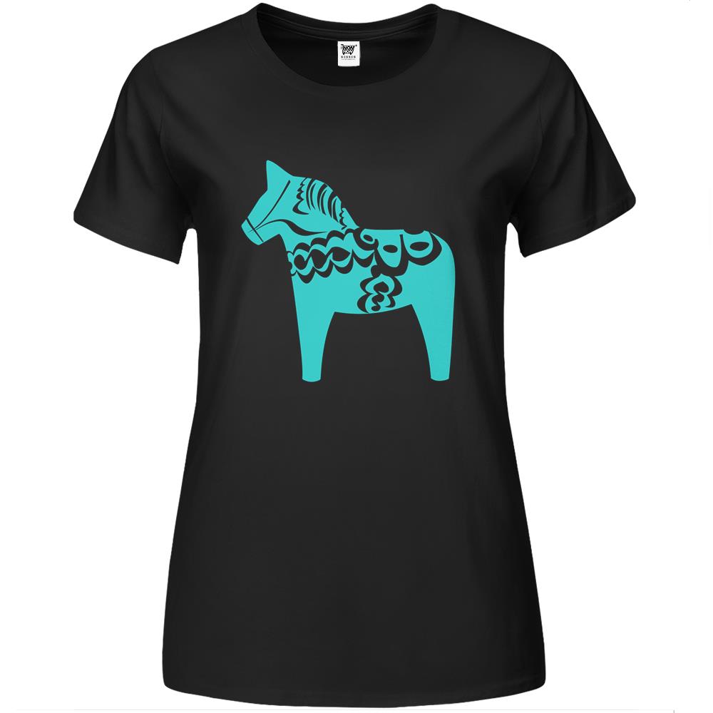 Swedish Dala Horse Shirt Blue Sweden Sverige Premium Womens T Shirts