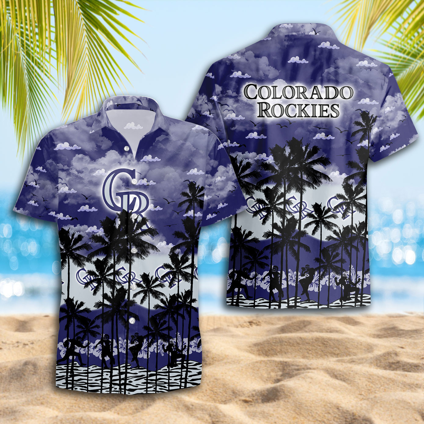 Colorado Rockies Cloudy Shoreline Hawaiian Shirt