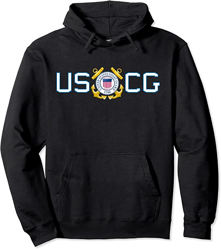 US UNITED STATES COAST GUARD USCG ANCHOR EMBLEM SEAL LOGO Pullover Hoodie