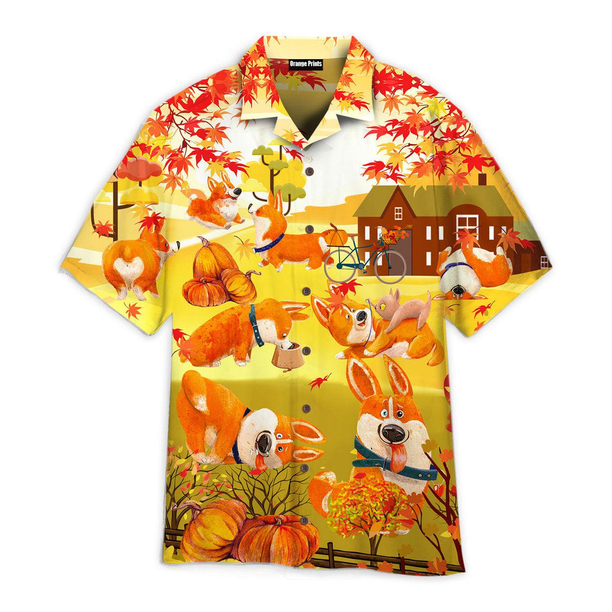 Happy Fall With Lovely Dog Aloha Hawaii Shirts For Men Women Ha77806