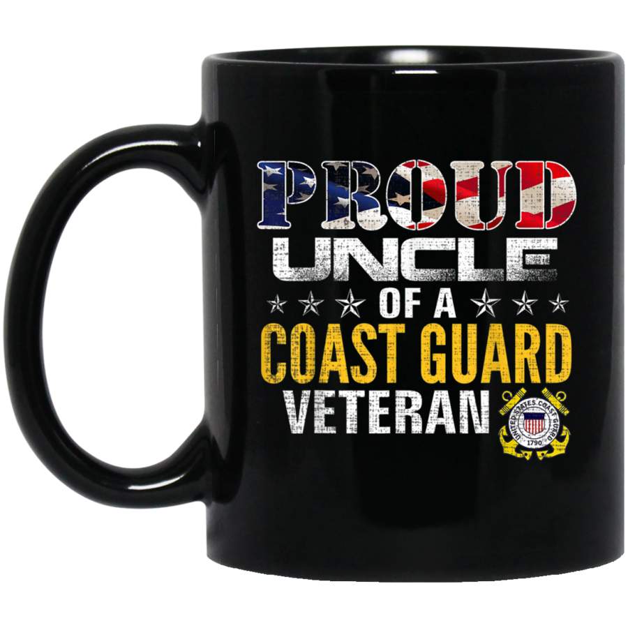 Proud Uncle Of A Coast Guard Veteran American Flag Military Gift Veterans Day Christmas Gift Mug