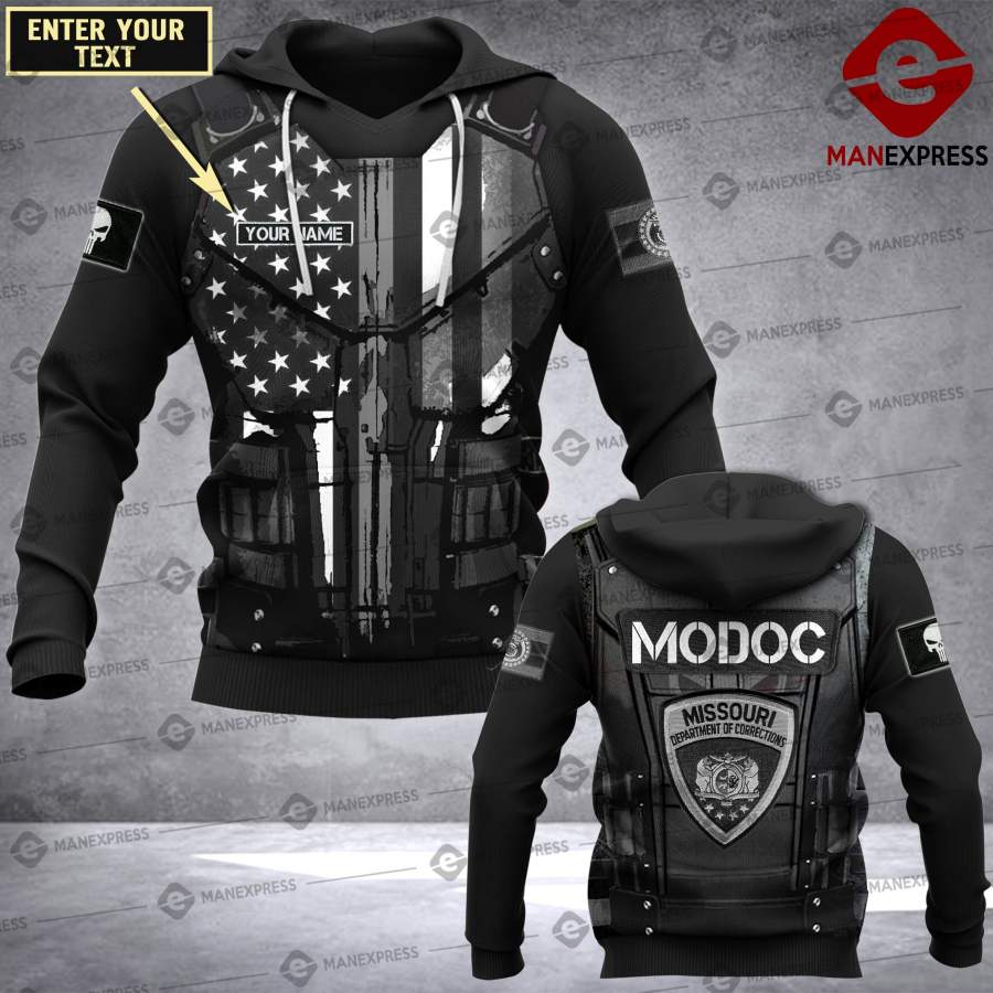 Customized US ARMOR MODOC – Missouri Department of Corrections 3D HOODIE Correctional Officer LMT