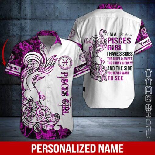 Pisces Girl Custom Name Hawaii Shirt For Men And Women Ha16140