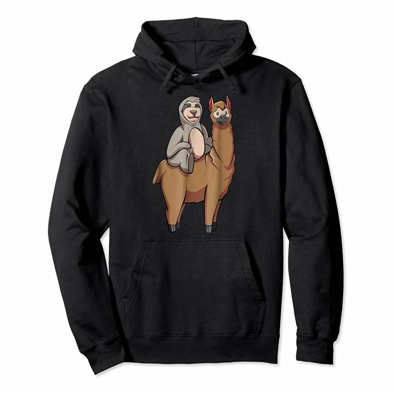 Sloth Riding Llama Funny Animal Cool Lazy Sleepy Pullover Hoodie, T-Shirt, Sweatshirt