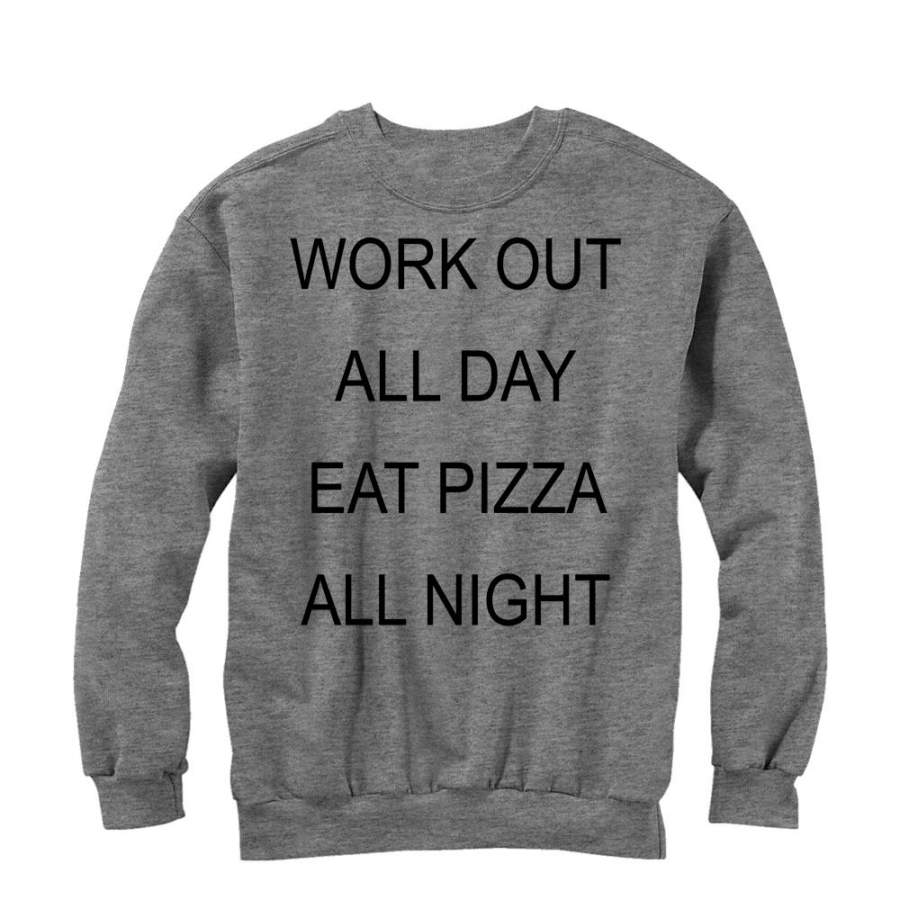 CHIN UP Women’s Eat Pizza All Night  Sweatshirt Athletic Heather