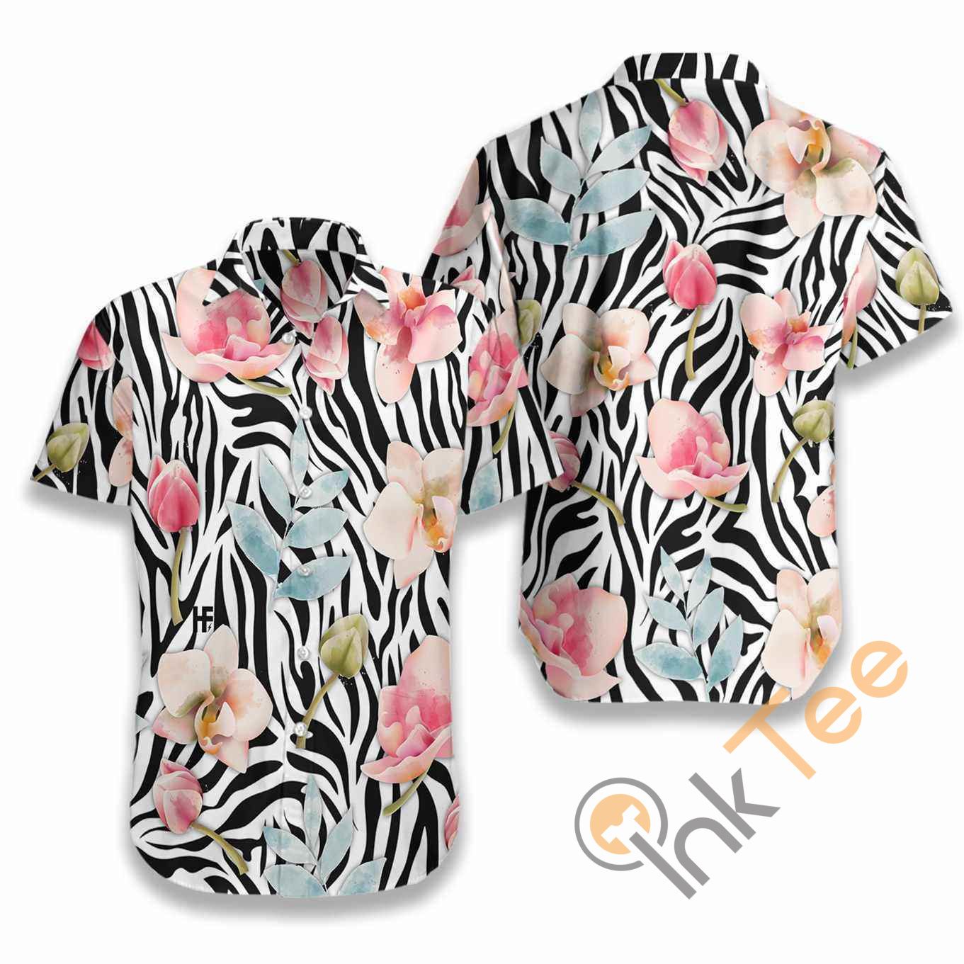 Orchid Zebra Watercolor Painting Art Hawaii Shirts Ha20251