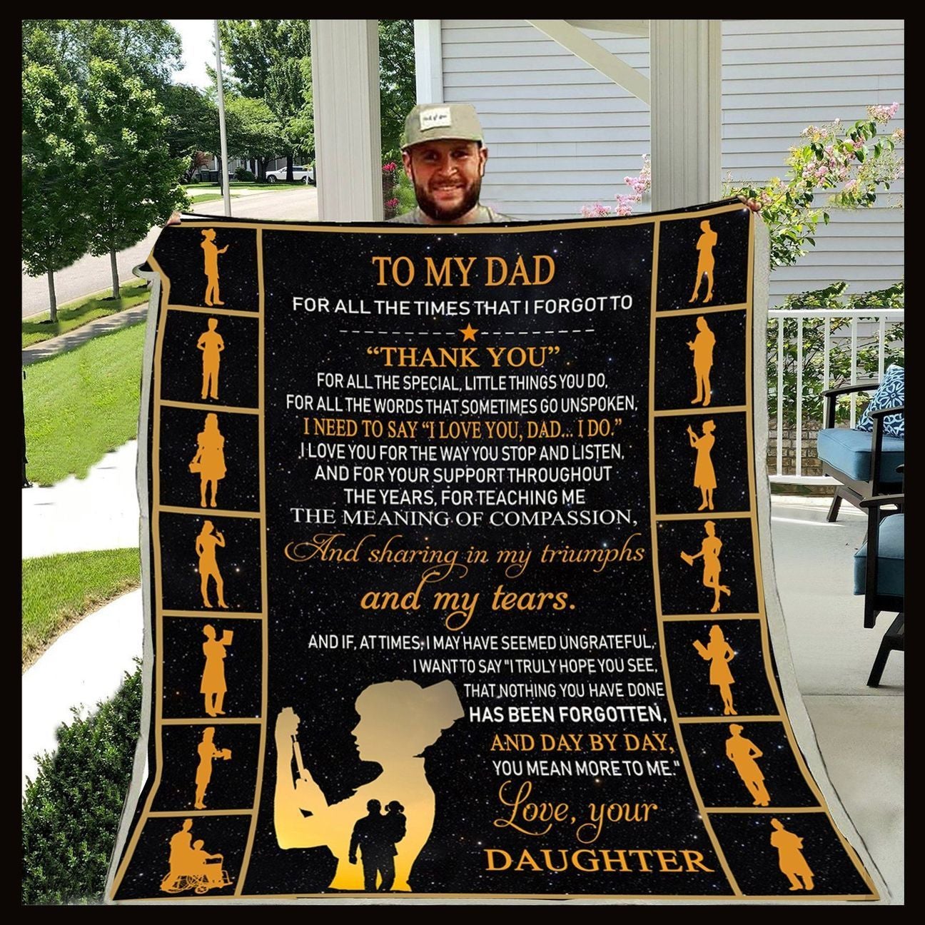 To My Dad Fleece Blanket From Daughter Gift For Dad Family Blanket